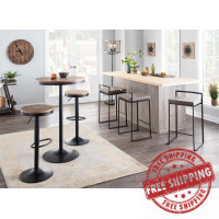 Lumisource B-DAK3 BK Dakota 3-Piece Industrial-Farmhouse Dining Set in Black 